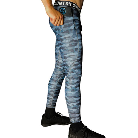 Backcountry UV Polyester Compression Pants Blue Camo John Norris