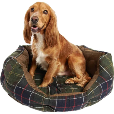 Barbour Quilted Dog Bed 30in in Green, Barbour