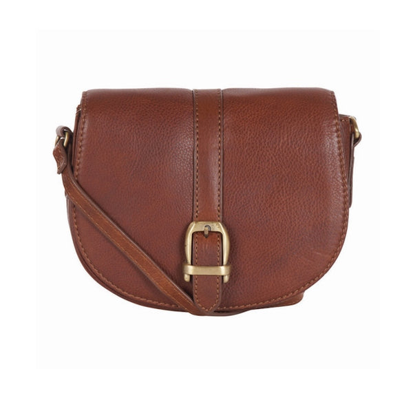 Barbour Ladies Laire Leather Saddle Bag - Brown