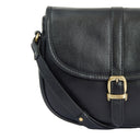 Barbour Laire Medium Leather Saddle Bag - Black