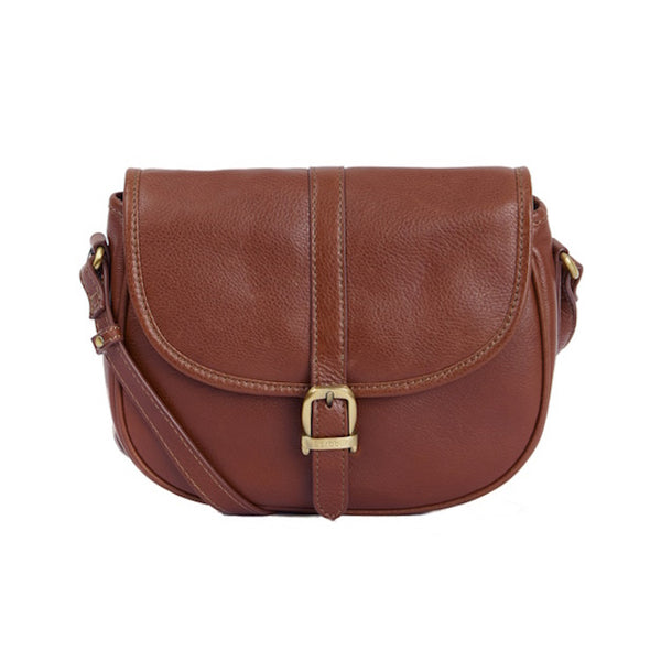 Barbour Laire Medium Leather Saddle Bag - Brown