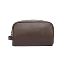 Barbour Leather Washbag Dark - Brown