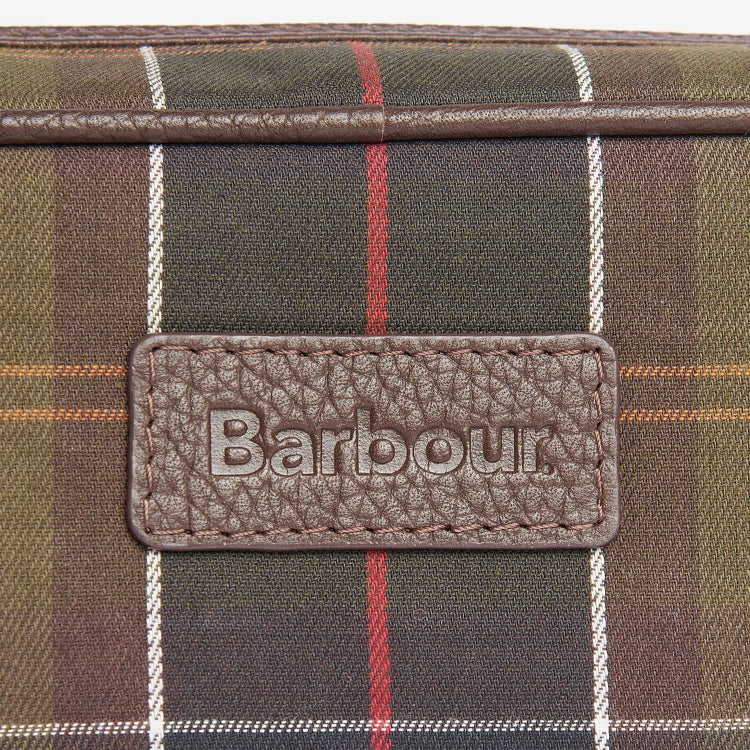 Barbour Tartan and Leather Washbag - Classic Tartan