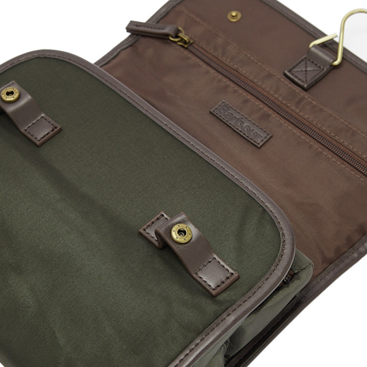 Barbour Wax Hanging Washbag - Olive