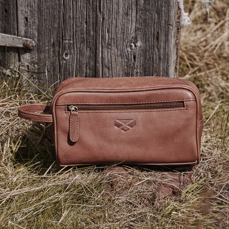 Hoggs of Fife Monarch Leather Wash Bag - Whisky