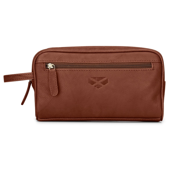 Hoggs of Fife Monarch Leather Wash Bag - Whisky