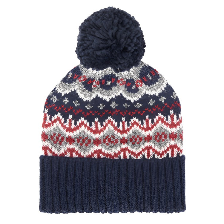 Barbour Case Fair Isle Beanie - Blue Granite