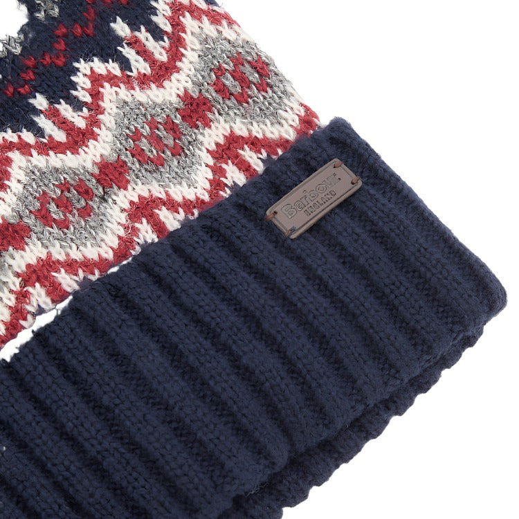 Barbour Case Fair Isle Beanie - Blue Granite