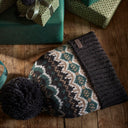 Barbour Case Fair Isle Beanie - Green Loch