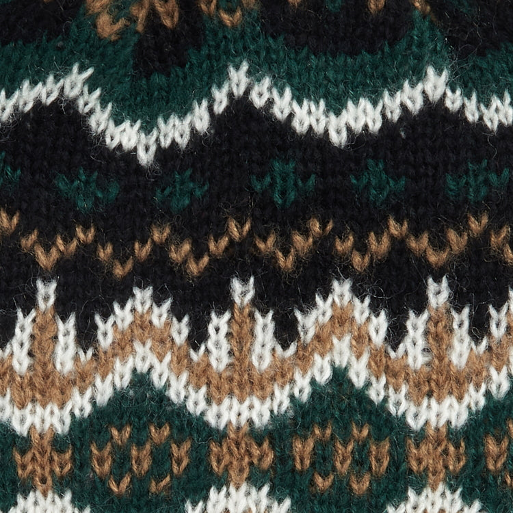 Barbour Case Fair Isle Beanie - Green Loch