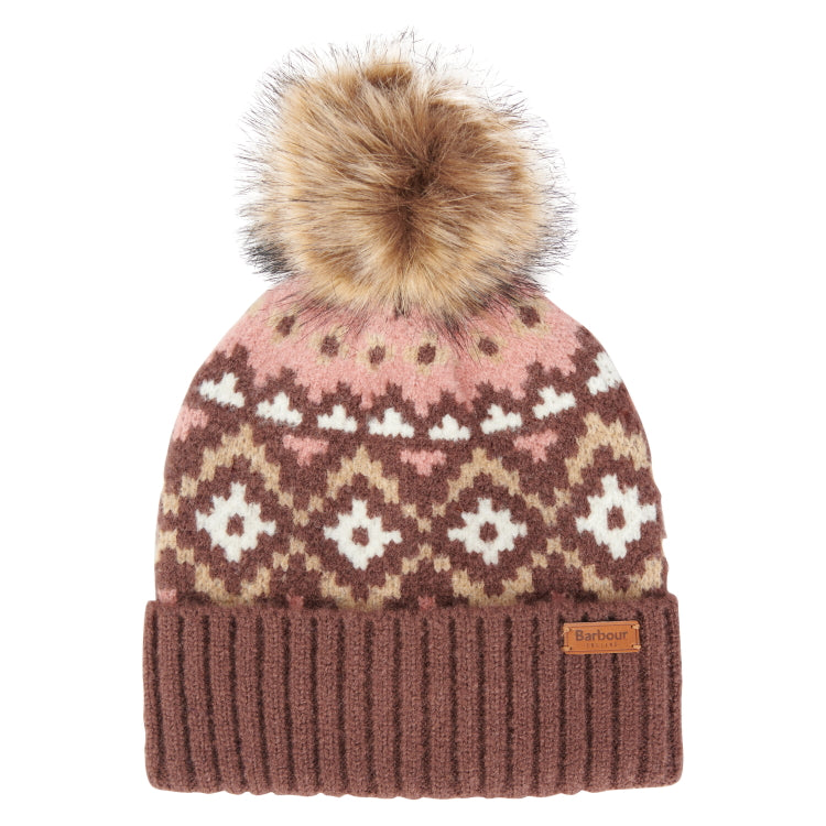 Barbour Ladies Claudia Fairisle Beanie - Chocolate