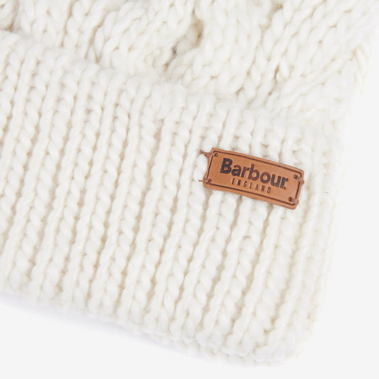 Barbour Ladies Penshaw Cable Beanie - Cloud