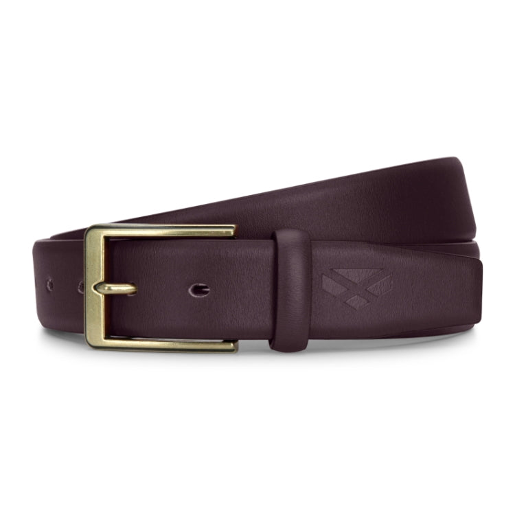 Hoggs of Fife Feather Edge Leather 35mm Belt - Dark Brown