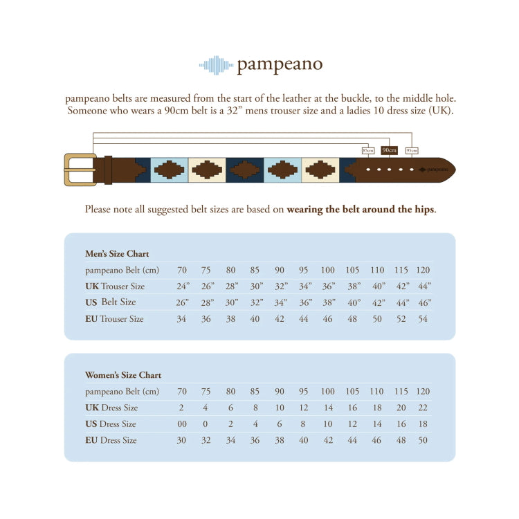 Pampeano Size Chart