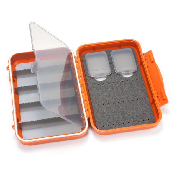 C&F Design 2-Row Waterproof Tube Fly Case With 5 Compartments - Medium - Burnt Orange