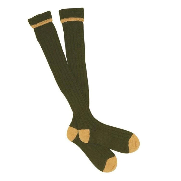 Barbour Contrast Gun Stockings - Olive/Gold