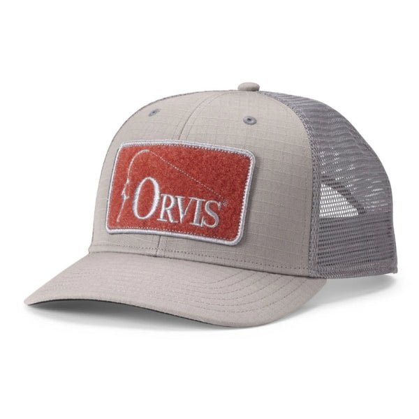 Orvis Ripstop Covert Trucker Cap - Grey/Paprika