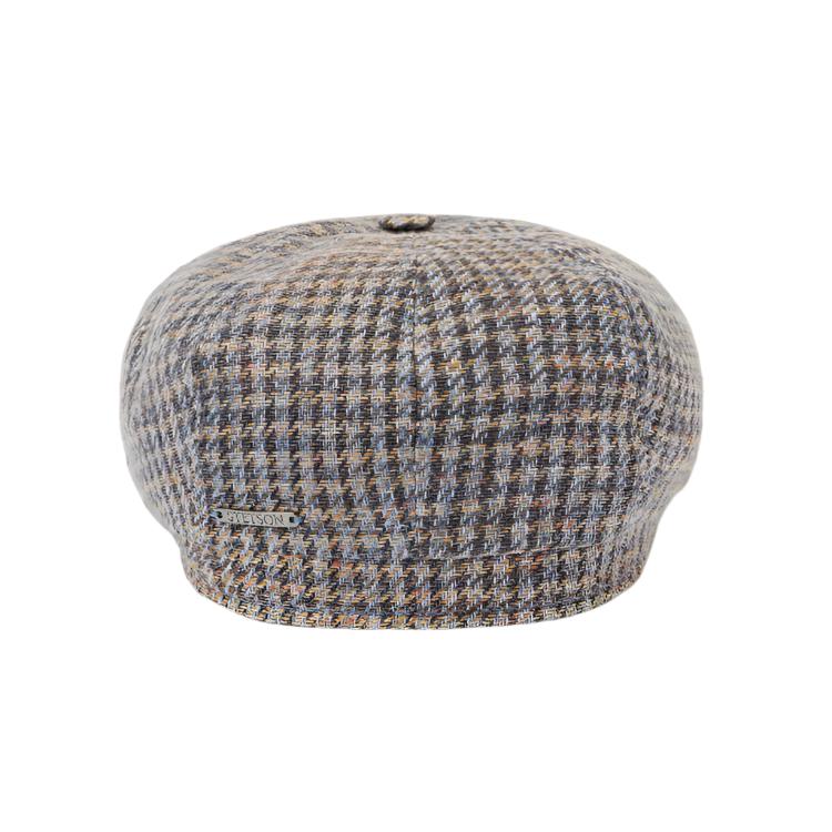 Stetson Hatteras Linen/Cotton Houndstooth Cap - Multicolour Houndstooth