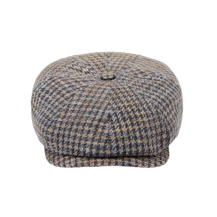 Stetson Hatteras Linen/Cotton Houndstooth Cap - Multicolour Houndstooth