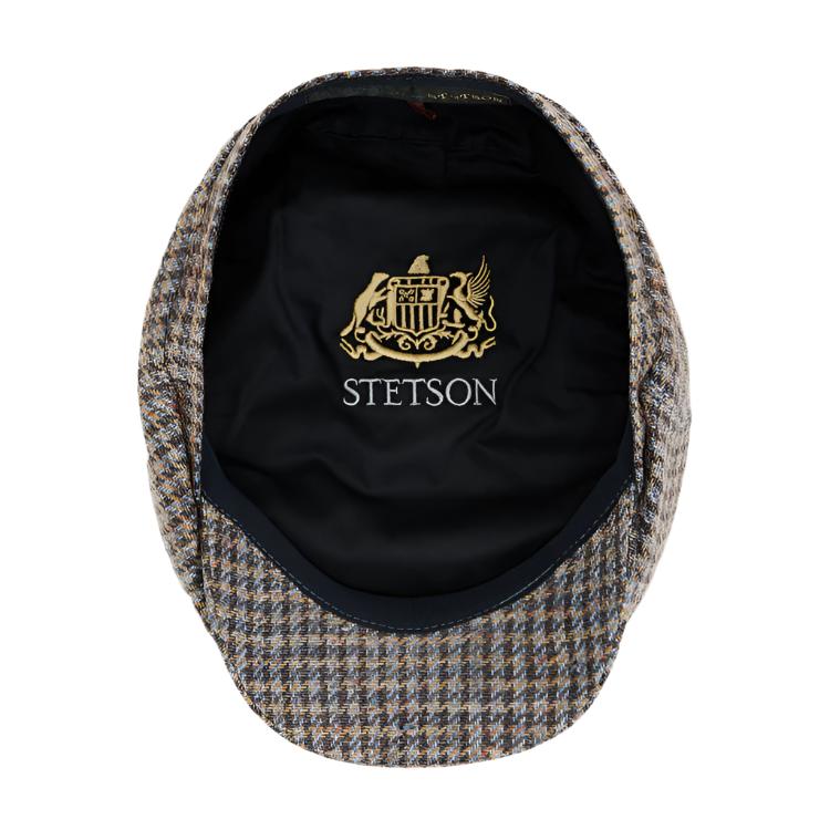 Stetson Hatteras Linen/Cotton Houndstooth Cap - Multicolour Houndstooth