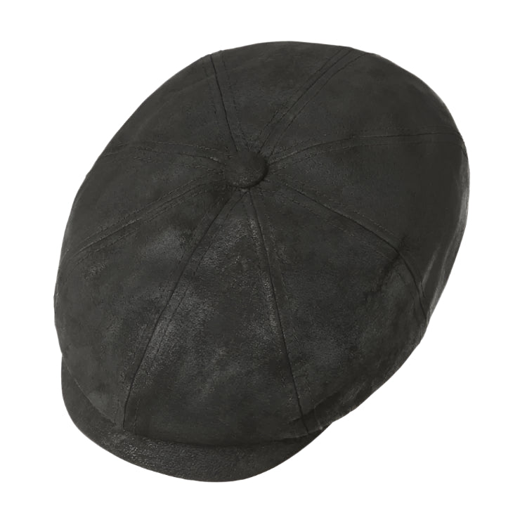 Stetson Hatteras Pigskin Leather Cap - Black