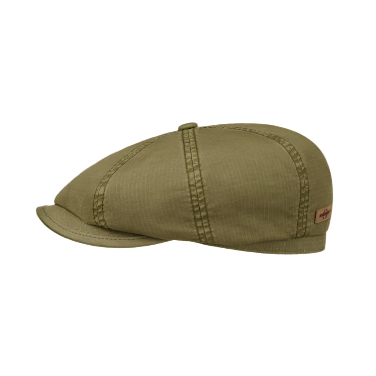 Stetson Hatteras Ripstop Water Repellent Flat Cap - Olive