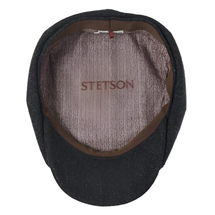 Stetson Hatteras Wool Herringbone Cap - Dark Grey