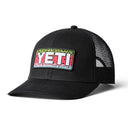 Yeti Rainbow Trout Logo Badge Trucker Cap - Black