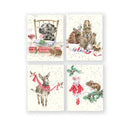 Wrendale Designs Charity Boxed Mini Christmas Cards - Dog Hare Donkey Mouse Box of 16