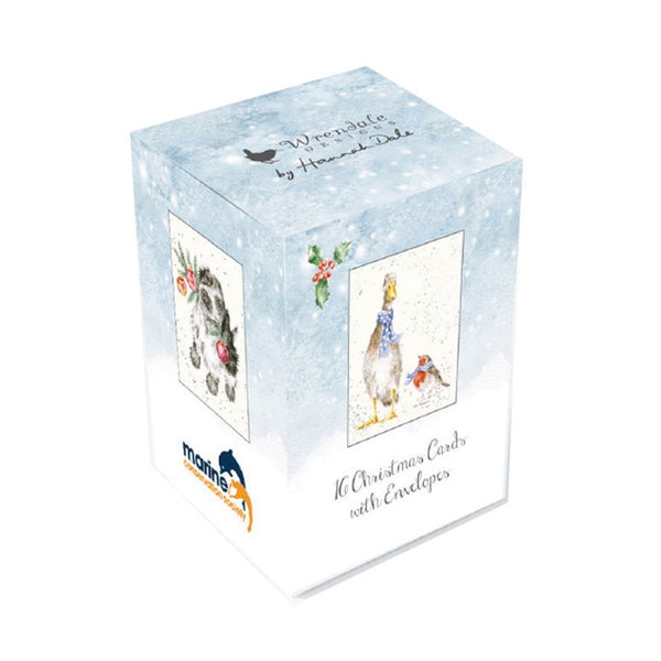 Wrendale Designs Charity Boxed Mini Christmas Cards - Duck Mouse Dog Cat Box of 16