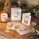 Wrendale Designs Charity Boxed Mini Christmas Cards - Hare Fox Robin Stag Box of 16