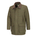 Hoggs Of Fife Tummel Tweed Field Coat - Olive/Wine