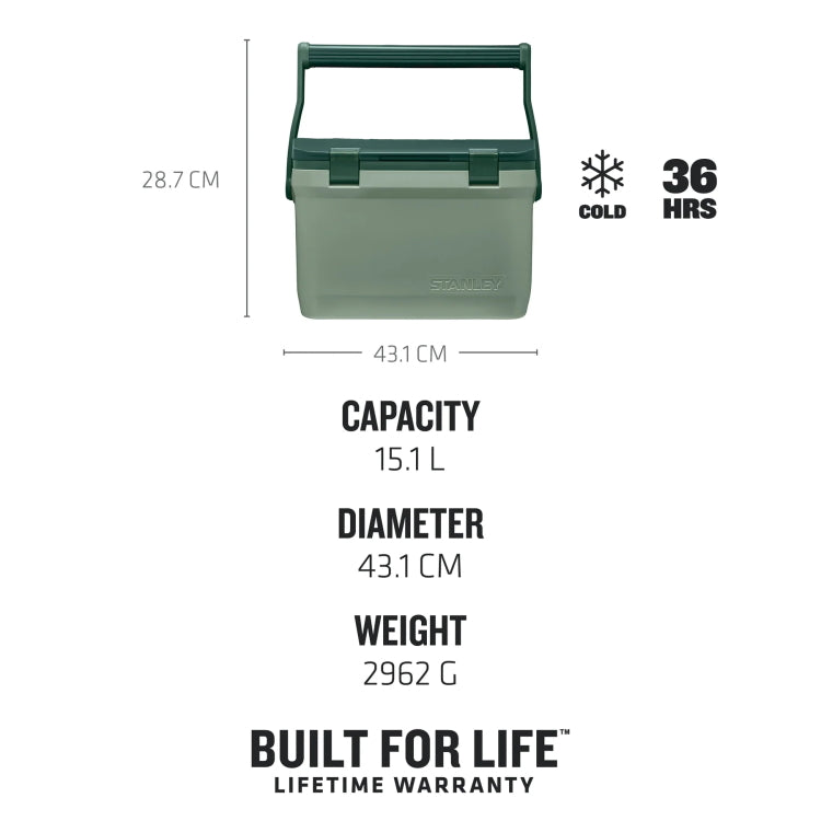 Stanley The Easy Carry Outdoor Cooler 15.1L Green - Stanley The Easy Carry  Outdoor Cooler 15.1L Green