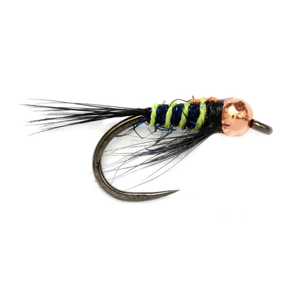 Crostons Tungsten Trigger DB UV Black/Orange Barbless Flies