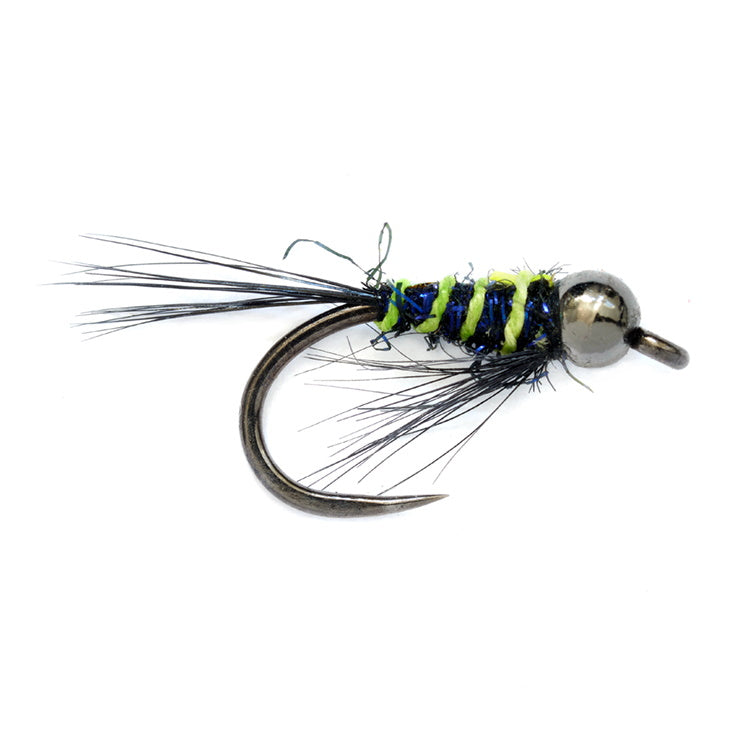 Crostons Tungsten Trigger DB UV Black/Chartreuse Barbless Flies