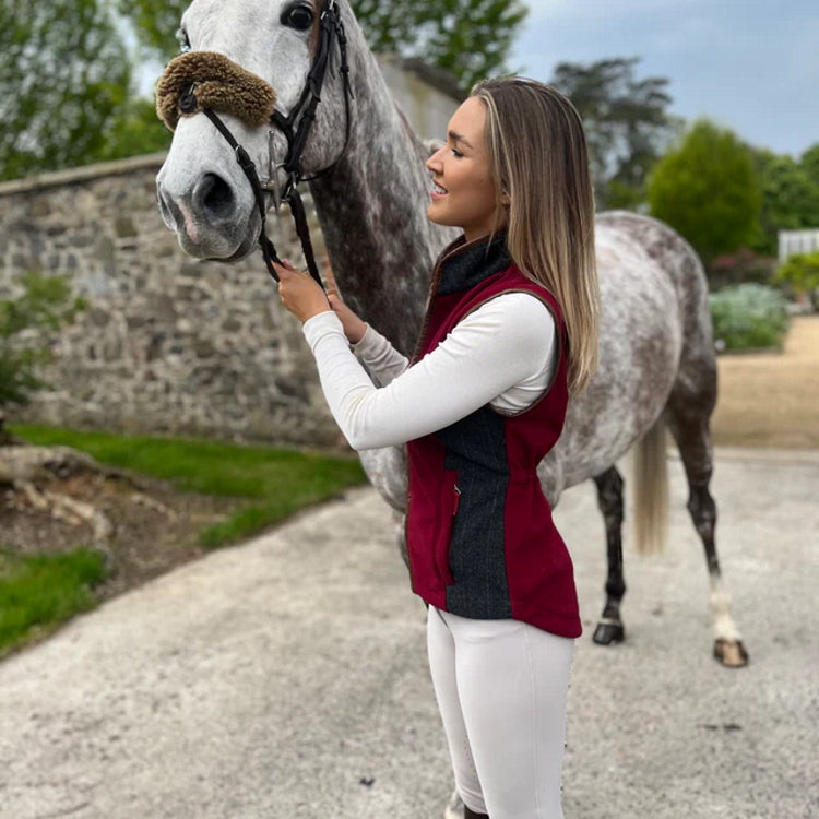 Gunner and Hound Ladies Tweed Incorporated Gilet - Cranberry