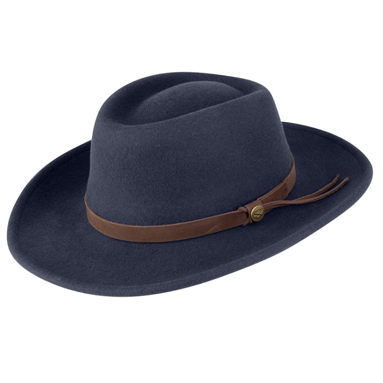 Hoggs of Fife Wax Perth Crushable Felt Hat - Navy