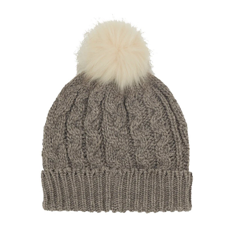 Ridgeline Nordic Fleck Bobble Hat - Mushroom