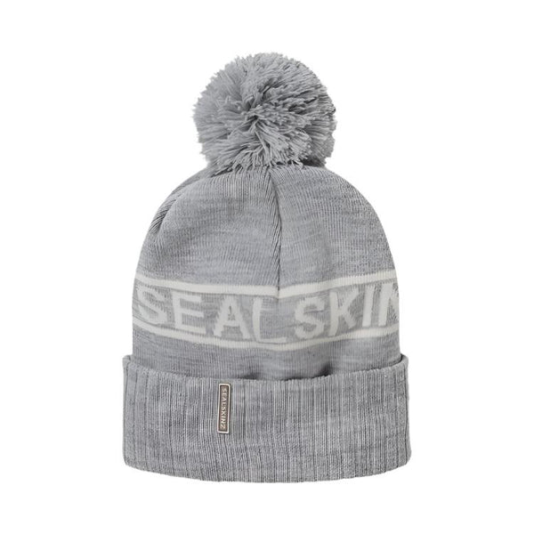 Sealskinz Heacham Waterproof Cold Weather Icon Bobble Hat - Grey/Cream