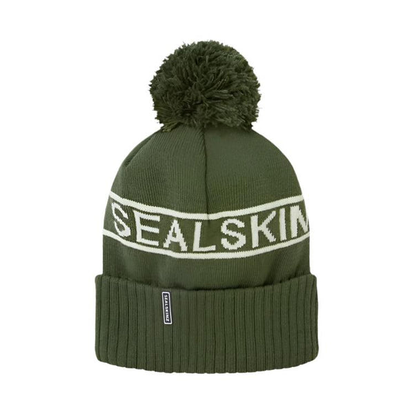 Sealskinz Heacham Waterproof Cold Weather Icon Bobble Hat - Olive