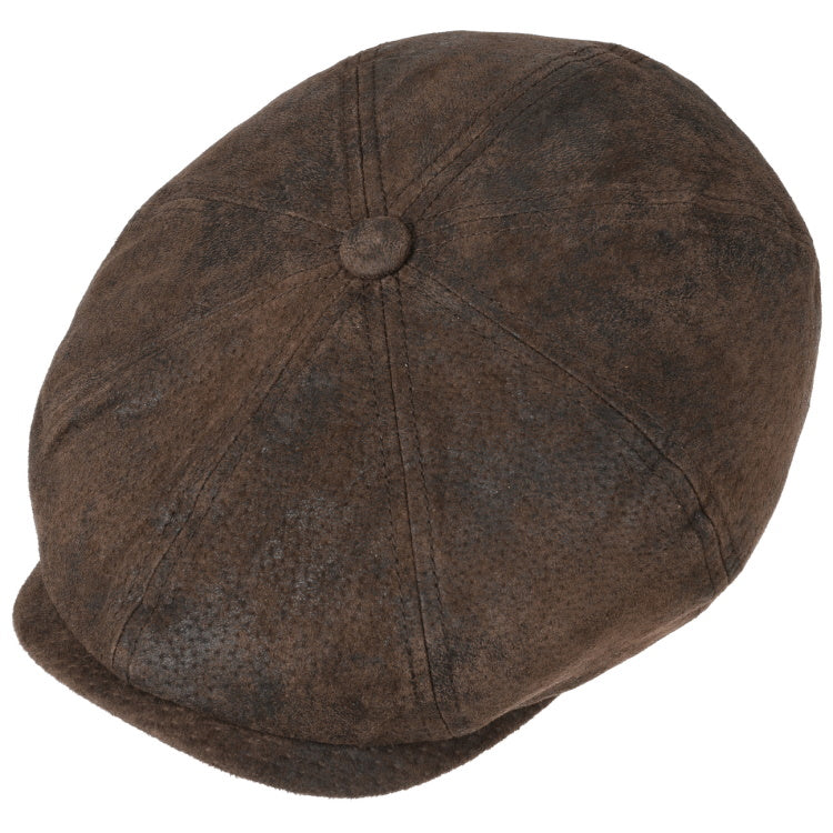 Stetson Hatteras Pigskin Leather Cap - Chocolate