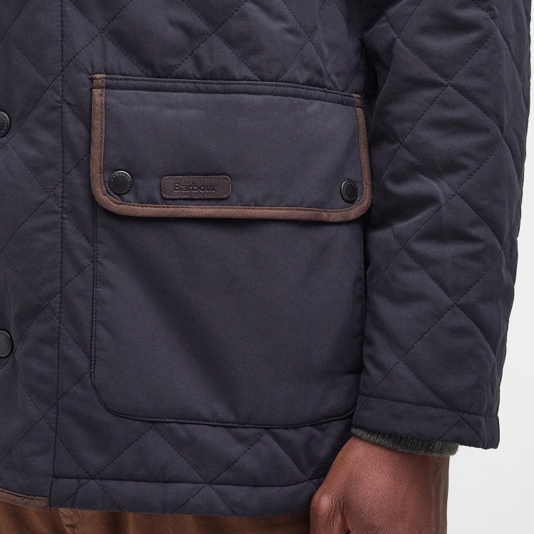 Barbour shipper quilted hot sale jacket navy