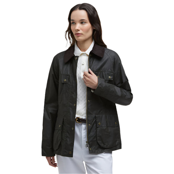 Barbour Ladies Arlo Utility Wax Jacket - Archive Olive/Ancient Tartan