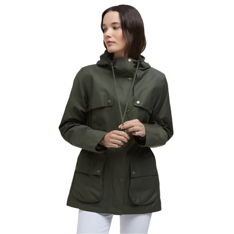 Barbour Ladies Dallas Waterproof Jacket - Olive/Ancient Tartan