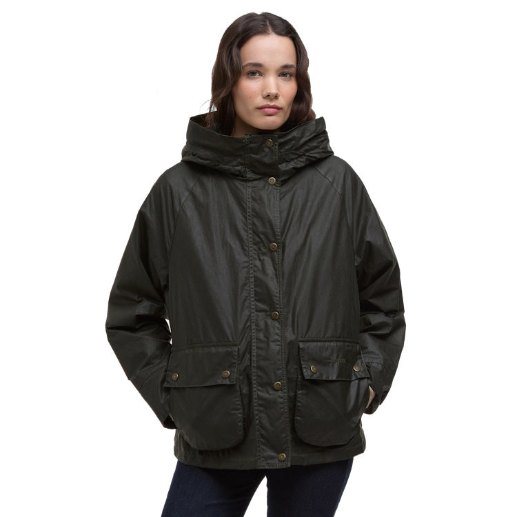 Barbour Ladies Hollies Wax Jacket - Archive Olive/Ancient Tartan