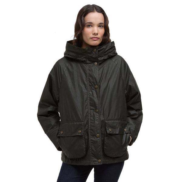 Barbour Ladies Hollies Wax Jacket - Archive Olive/Ancient Tartan