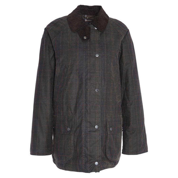 Barbour Ladies Tartan Ashby Wax Jacket - Dark/Classic