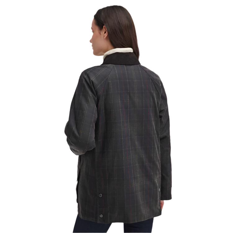 Barbour Ladies Tartan Ashby Wax Jacket - Dark/Classic