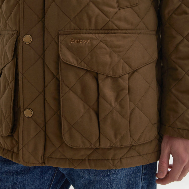 Barbour Lydford Tattersall Quilted Jacket - Dark Sand