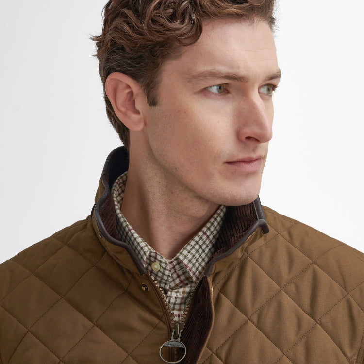 Barbour Lydford Tattersall Quilted Jacket - Dark Sand